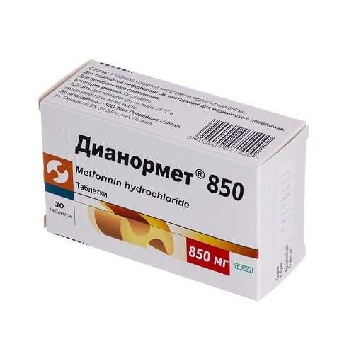 Дианормет таблетки по 850 мг, 30 шт.