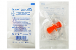 Катетер для инъекций типа "бабочка" IGAR 25G, оранжевый, 1 шт.