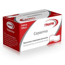 Салфетки Гранум спиртовые 3х6 см №100