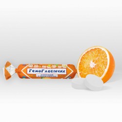 Гемоглобінчик аскорбіновий смак апельсин табл 3г №10 інд уп дієт добав										