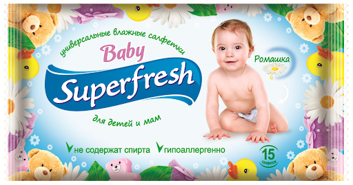 Superfresh cалфетки влажные для детей и мам, 15 шт.