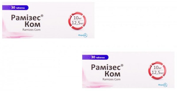 Рамизес Ком таблетки по 10 мг/12,5 мг, 30 шт. + Рамизес Ком таблетки по 10 мг/12,5 мг, 30 шт. Акция 1+1