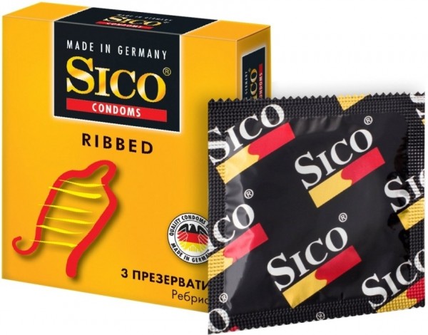 Презервативы Sico Ribbed ребристые, 3 шт.