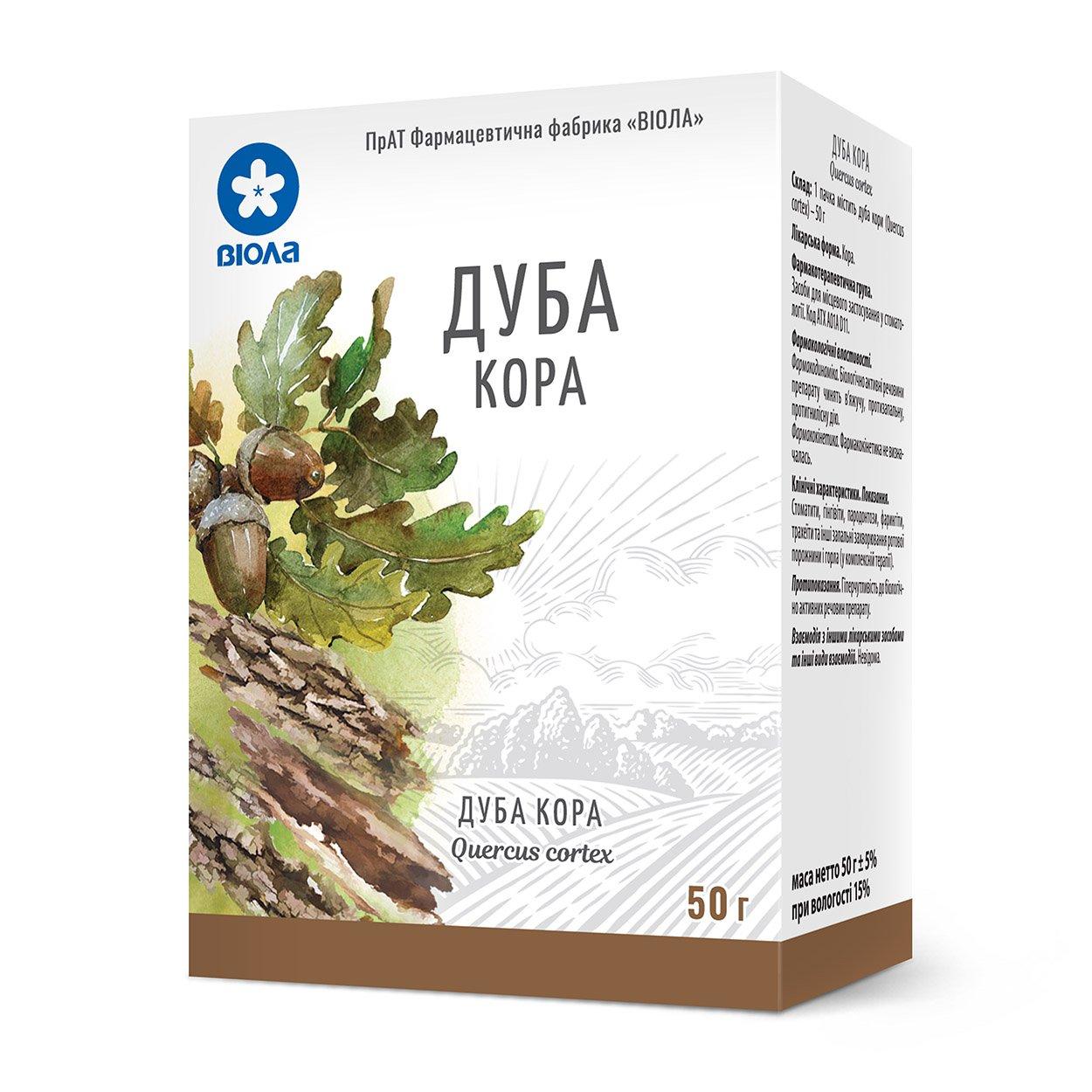 Дуба кора, 50 г - ПрАТ ФФ Віола: інструкція, ціна, відгуки, аналоги ...