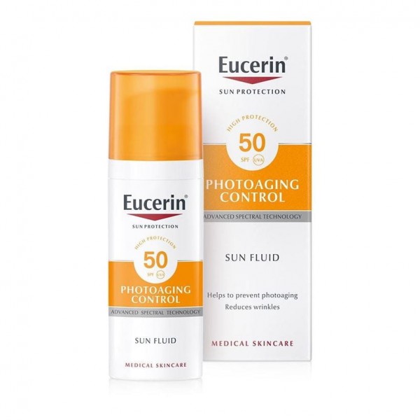 Eucerin SPF-50 солнцезащитный антивозрастной флюид для лица, 50 мл