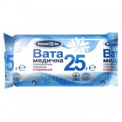 Вата медицинская стерильная гигиеническая гигроскопическая ролик, 25 г