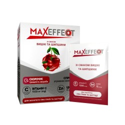 Максэффект чай с витамином С и цинком со вкусом вишни и шиповника при гриппе и  простуде по 4 г в саше, 20 шт.