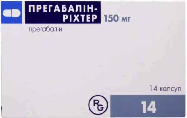 Прегабалин-Рихтер капсулы по 150 мг, 14 шт.
