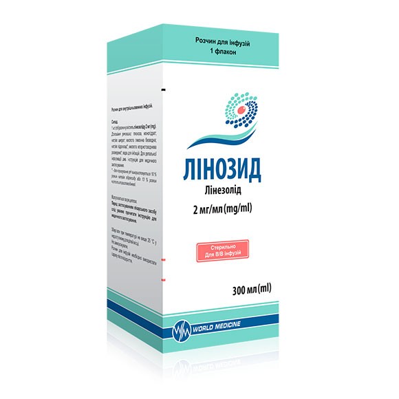 Линозид раствор для инфузий по 2 мг/мл, в флаконе 300 мл