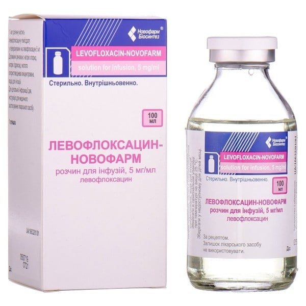 Левофлоксацин-Новофарм раствор для инфузий, 5мг/мл, 100 мл