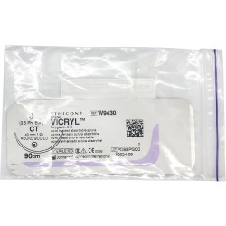 Викрил (Vicryl) 0, длина 90 см, кол. игла 40 мм, W9430