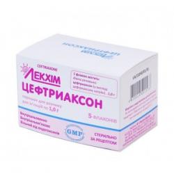 Цефтриаксон порошок для инъекций 1 г N5 - Лекхим