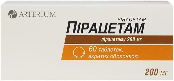 Пирацетам таблетки по 200 мг, 60 шт.