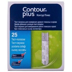 Тест-полоска для глюкометра Контур Плюс (Contour plus), 25 шт