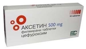 Аксетин таблетки по 500 мг, 10 шт.