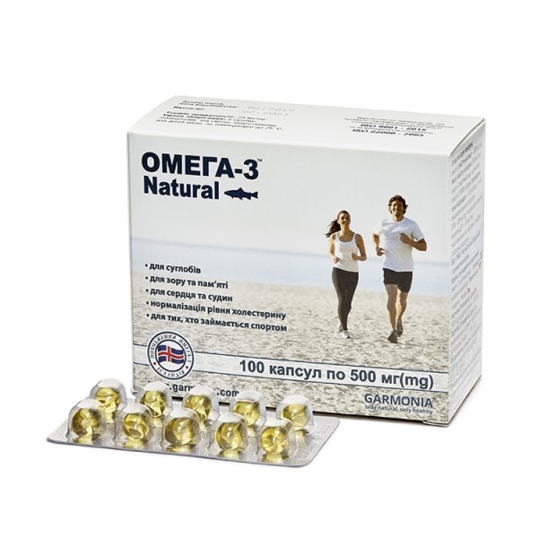 Омега-3 Natural диетическая добавка, капсулы по 500 мг, 100 шт.