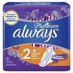 ALWAYS Ultra Platinum Normal Plus прокладки гигиенические ультратонкие, 8 шт.