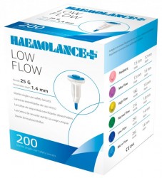 Ланцеты стерильные одноразовые HAEMOLANCE Plus LOW FLOW 25G, 200 шт.