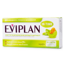 Тест на овуляцию Eviplan In-Time, 5 шт. + тест на беременность Evitest, 1 шт.