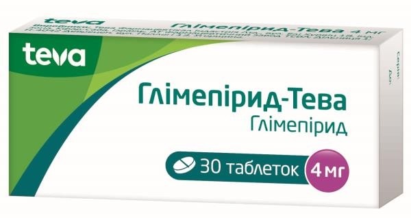 Глимепирид-Тева таблетки по 4 мг, 30 шт. Акция