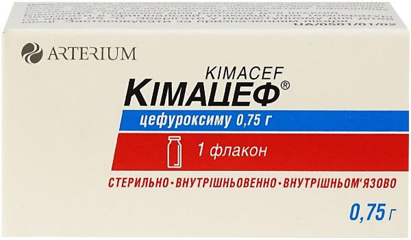 Кимацеф порошок для раствора для инъекций в флаконе по 0,75 г