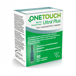Тест-полоски One Touch Ultra Plus, 50 шт.