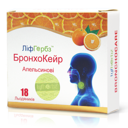 ЛифГербз БронхоКейр леденцы со вкусом апельсина, 18 шт.