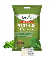 Хербион леденцы без сахара со вкусом мяты, 25 шт.