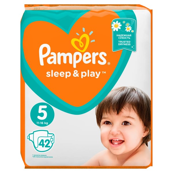 Pampers Sleep & Play Junior подгузники, размер 5 (11-16 кг), 42 шт.