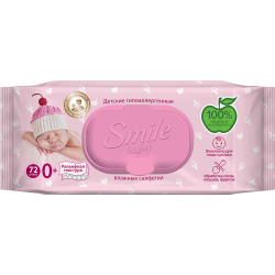 Салфетки влажные с первых дней жизни Smile Baby (Смайл беби), 72 шт.