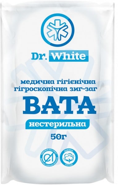 DR.WHITE вата нестерильная зиг-заг, 50 г