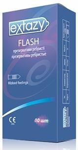 Презервативы EXTAZY Flash ребристые, 10 шт.