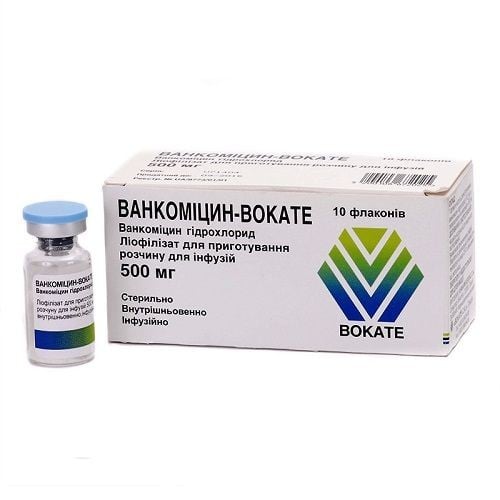 Ванкомицин-Вокате лиофилизат для приготовления раствора, во флаконах по 500 мг, 10 шт.