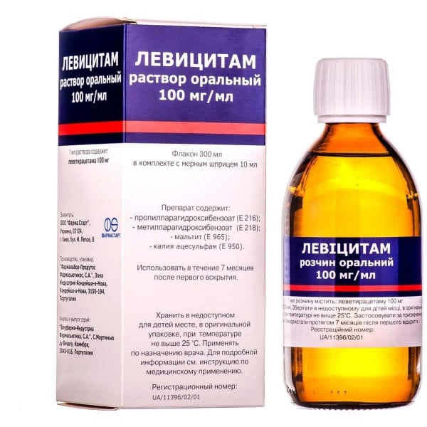 Левицитам раствор оральный, 100 мг/мл, 300 мл