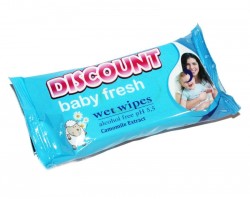 Discount Extra салфетки влажные антибактериальные с экстрактом ромашки, 15 шт.