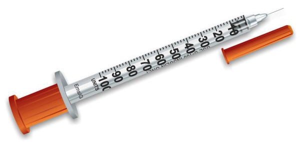 INSUМED стерильный инсулиновый шприц с иглой, 30G x 8 мм (0,30 x 8 мл) U-100,1 мл