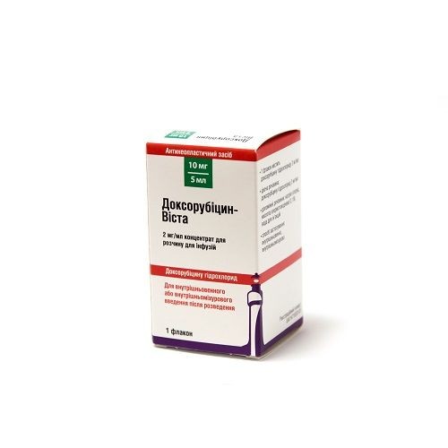 Доксорубицин-Виста 2 мг/мл 5 мл (10 мг/5 мл) N1 концентрат раствора для инфузий
