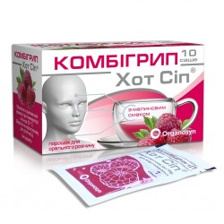 Комбигрипп Хот Сип порошок со вкусом малины, по 5 г в саше, 10 шт.