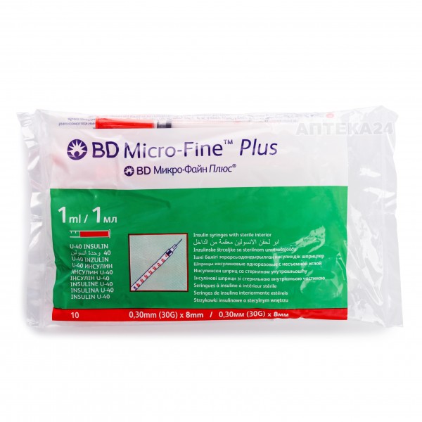 Micro-Fine Plus U-40 1 мл N10 шприц инсулиновый