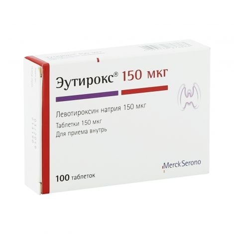 Эутирокс таблетки от заболеваний щитовидной железы 150 мкг №100