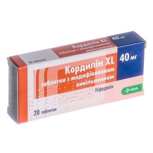 Кордипин XL таблетки по 40 мг, 20 шт.