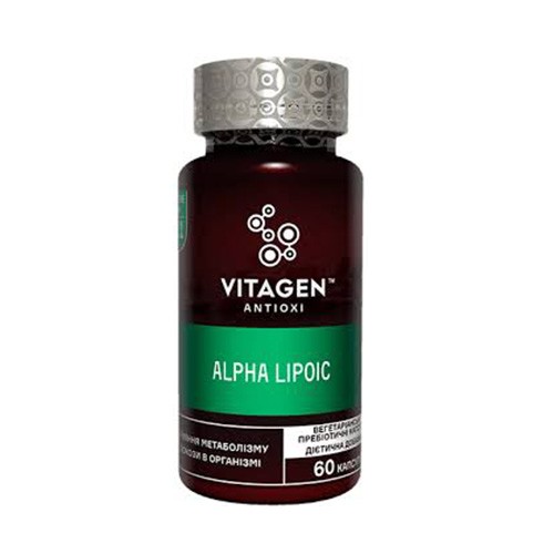VITAGEN (Витаджен) ALPHA LIPOIC диетическая добавка для улучшения метаболизма, капсулы, 60 шт.