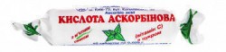 Аскорбиновая кислота таблетки со вкусом мяты по 25 мг, 10 шт.