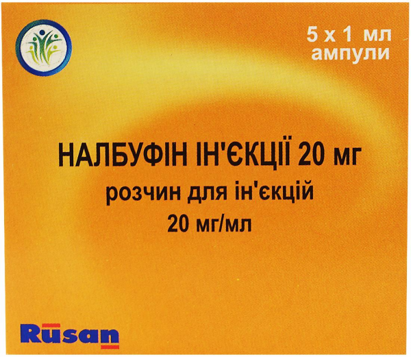 Налбуфин раствор для инъекций по 1 мл в ампулах, 20 мг/мл, 5 шт.