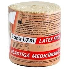 Бинт эластичный медицинский Lauma Latex Free, модель 2, 8 см х 1,7 м
