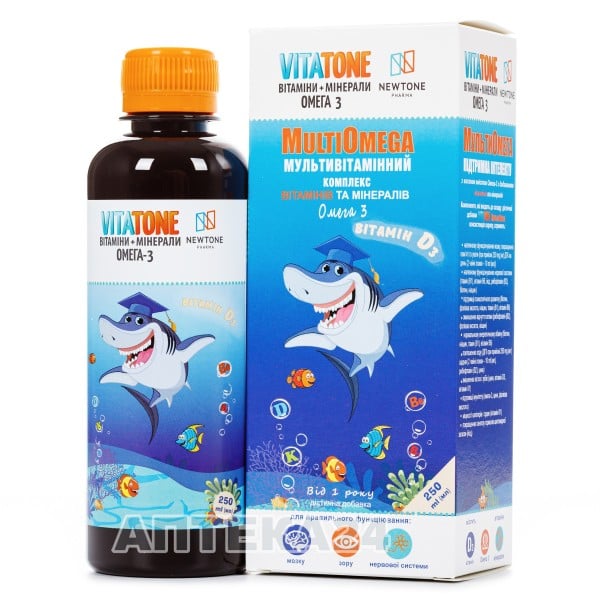 Vitatone (Витатон) МультиОмега сироп с витамином Д3 и цинком со вкусом тропических фруктов, 250 мл