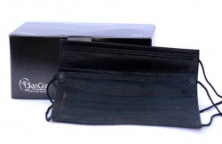 Маска медицинская одноразовая нестерильная черная, 50 шт. - Сангиг