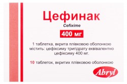 Цефинак таблетки по 400 мг, 10 шт.