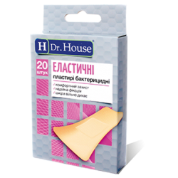 Пластырь медицинский тканевый Elastic (Эластичный) 7,2 см х 2,3 см "H Dr.House", 20 шт.