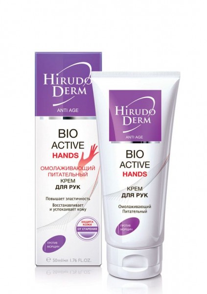 Hirudo Derm Bio Active Hands омолаживающий и питательный крем для рук, 60 мл